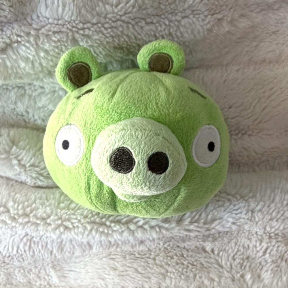 Angry Birds Green Pig Plush 5" Round Stuffed Toy 2010 Commonwealth Rovio Piggies